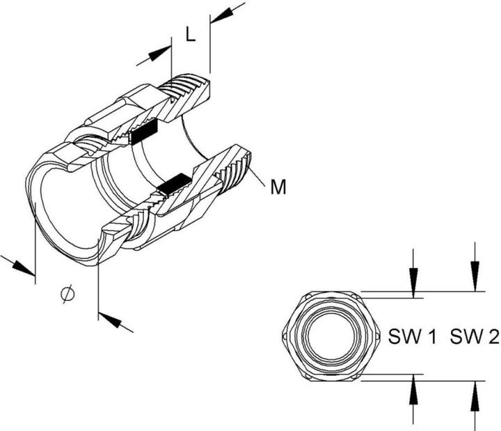 Actual product image Kleinhuis 1250M2521 SCREW CONNECTION M25 METRIC 4011126365153