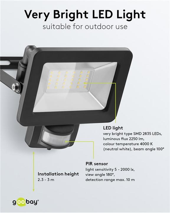 Immagine prodotto Goobay Faretto da esterno (2550 lm)
