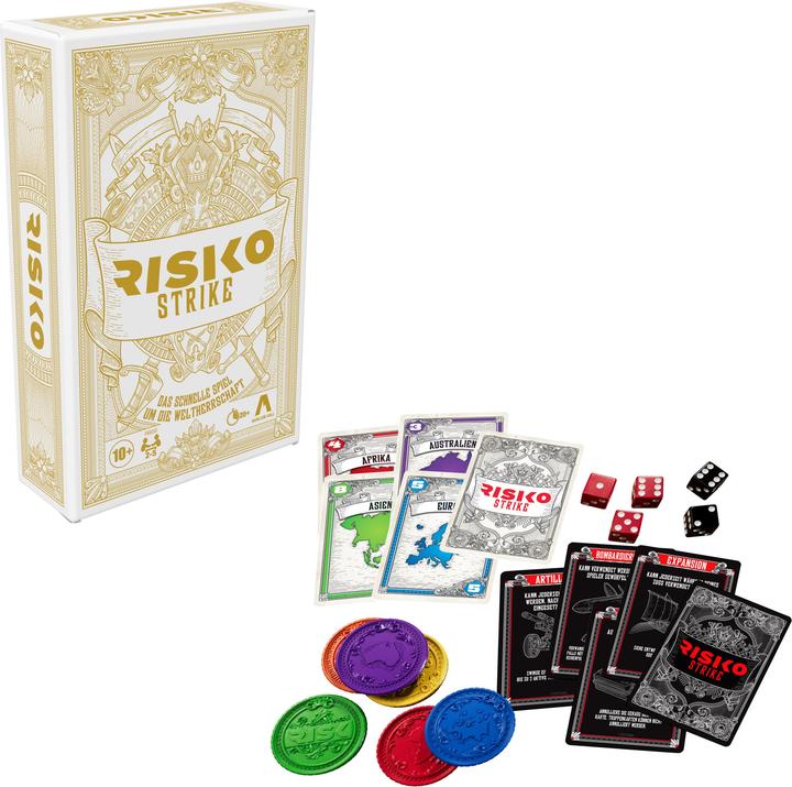 Actual product image Hasbro Gaming Risk Strike card and dice game, strategic card game for 2 - 5 players, 20 min, family (German, 2 - 5 Players)