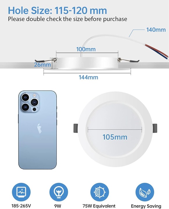 Produktbild ‎Eande 10x dimmbare LED-Einbaustrahler (900 lm)