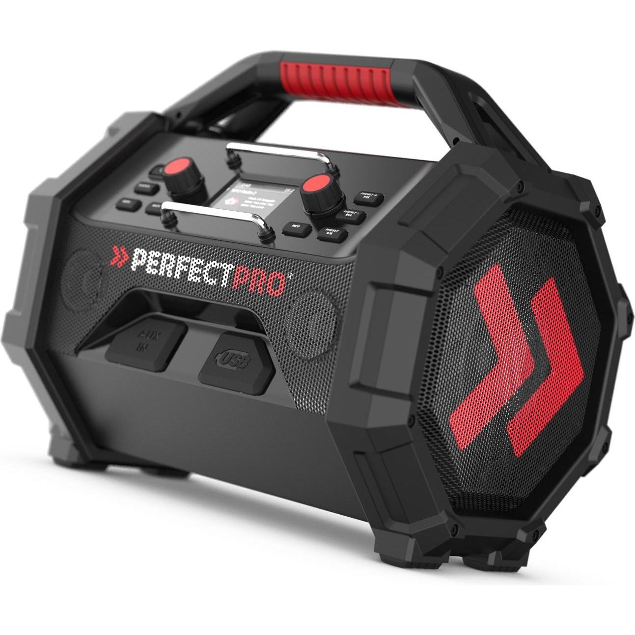PerfectPro Rocktagon 18V (DAB+, FM, Bluetooth), Radio, Schwarz