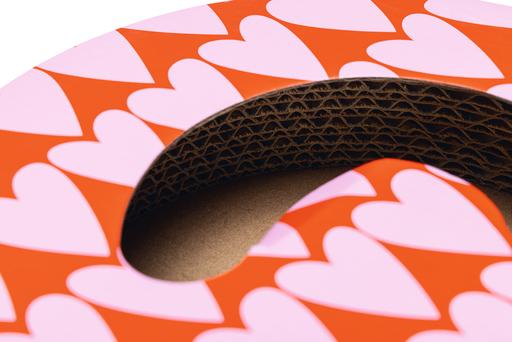 Actual product image Beeztees Cardboard scratching toy Hide (5 cm, Red, Beige)