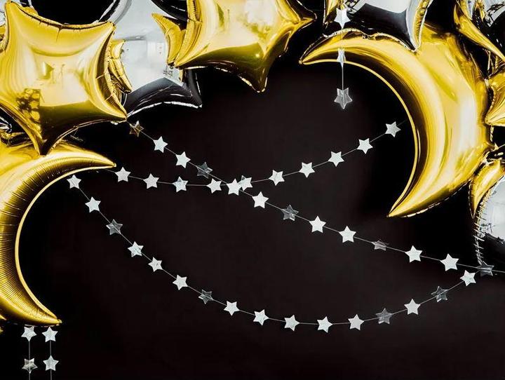 Actual product image Partydeco Silver star garland (3.6m)