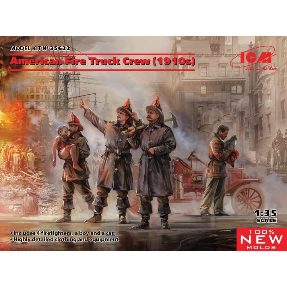 ICM American Fire Truck Crew (1910s) (100% new molds)