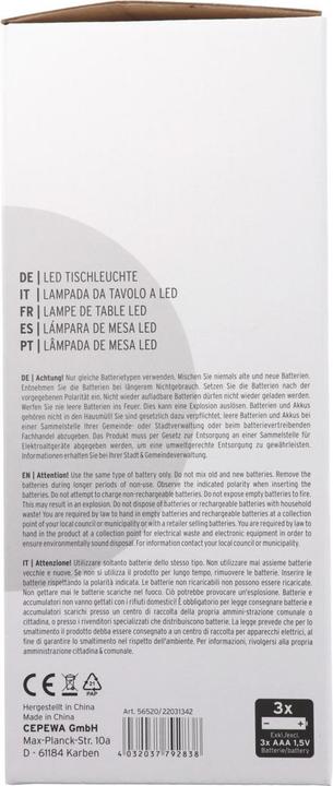 Image du produit AccuCell Lampe de bureau LED tactile, blanc chaud, avec batterie