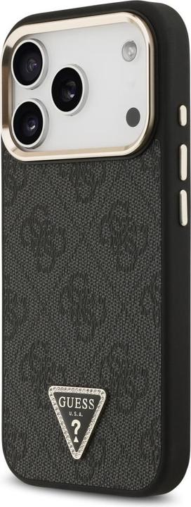 Produktbild Guess Case Magsafe 4G PU Leather Case With Triangle Logo And Gold Metal Camera Frame For iPhone 17 P (Apple iPhone 17 Pro)