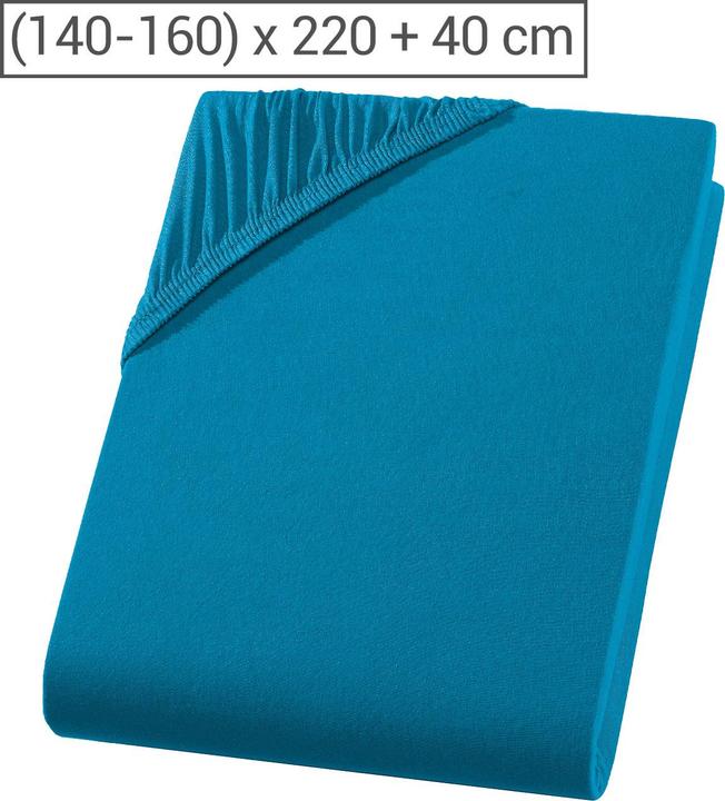 Produktbild Casativo Premium Spannbetttuch für Boxspringbett & Wasserbett - Petrol, 140-160x220 cm - 190g/m2 (140-160 x 220 cm)