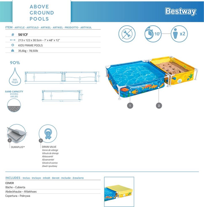 Image du produit Bestway Ma première piscine à cadre et bac à sable