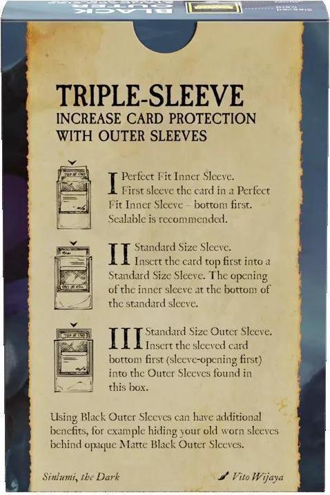 Actual product image Arcane Tinman Dragon Shield Matte Outer Sleeves - Black - Standard Size (100)