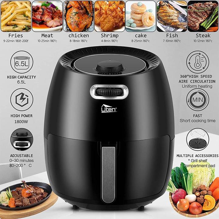 Actual product image Uten 6.5L Airfryer, Analogue