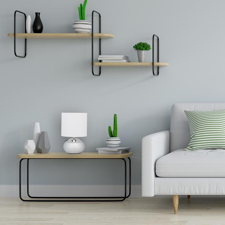 Produktbild Relaxdays Tischlampe Metall & Stoff (E14)