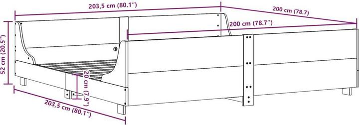 Actual product image vidaXL Bettrahmen (200 x 200 cm)