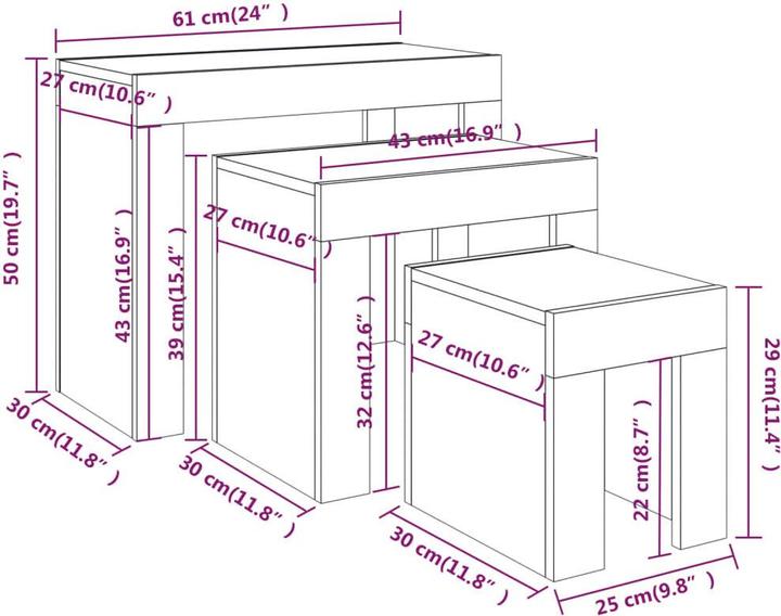 Immagine prodotto vidaXL Felcia (61 x 30 x 50 cm)