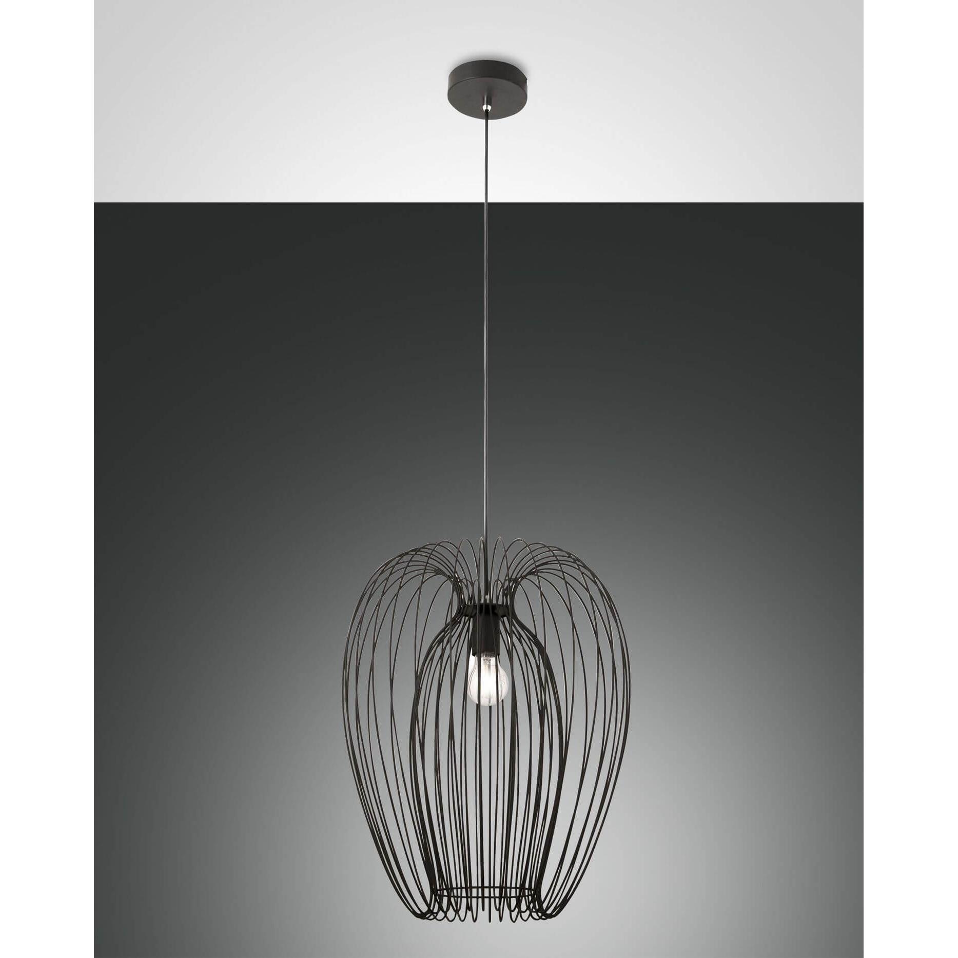 Fabas Luce, Pendelleuchte, Pendelleuchte Camp E27 Ø400mm Schwarz (E27)