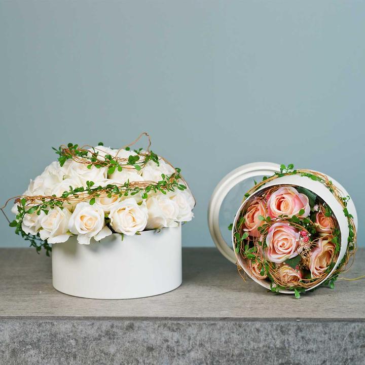 Actual product image Viana Runde Blumenbox mit Deckel Karton 2er Set (2 pcs.)