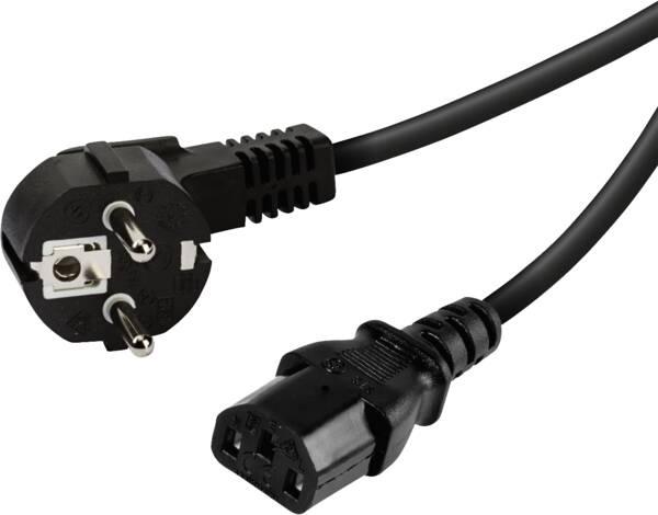 Vivanco Netzanschluss-Kabel 3-poliges IEC-Kabel. IEC-Stecker Schwarz (1.80 m)