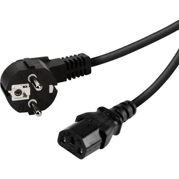 Vivanco Netzanschluss-Kabel 3-poliges IEC-Kabel. IEC-Stecker Schwarz (1.80 m), Cavo di alimentazione, Nero