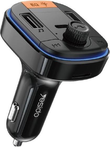 Produktbild Yesido Autoladegerät USB Bluetooth Digital Display FM Schwarz