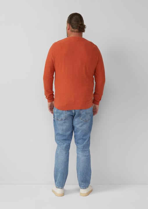 Produktbild s.Oliver Strickpullover Strickpullover mit Flammgarnstruktur und Rollkante (XXL)