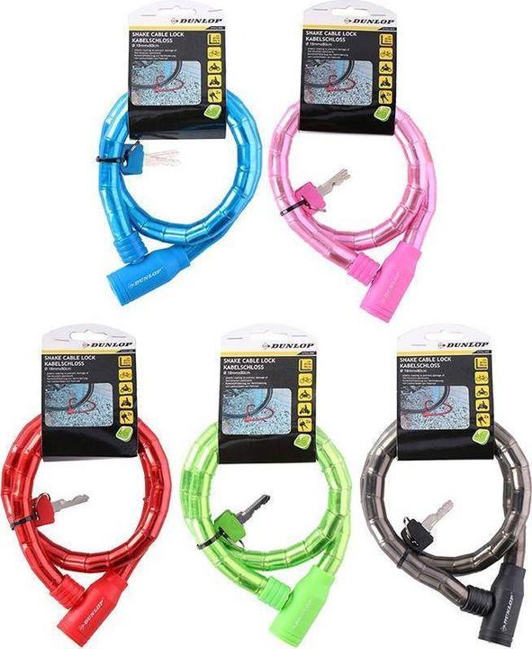 Dunlop Anti-theft bicycle lock with key (green)