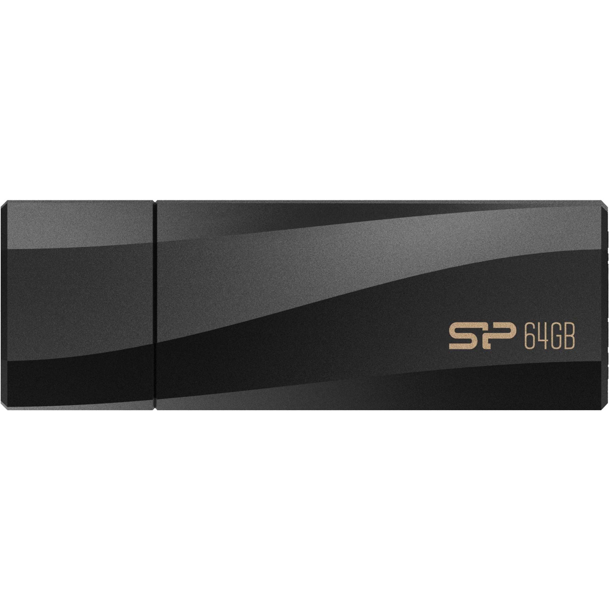 Silicon Power memory USB Blaze B07 64GB USB 3.2 antibacterial (64 GB, USB 3.2), USB Stick, Schwarz