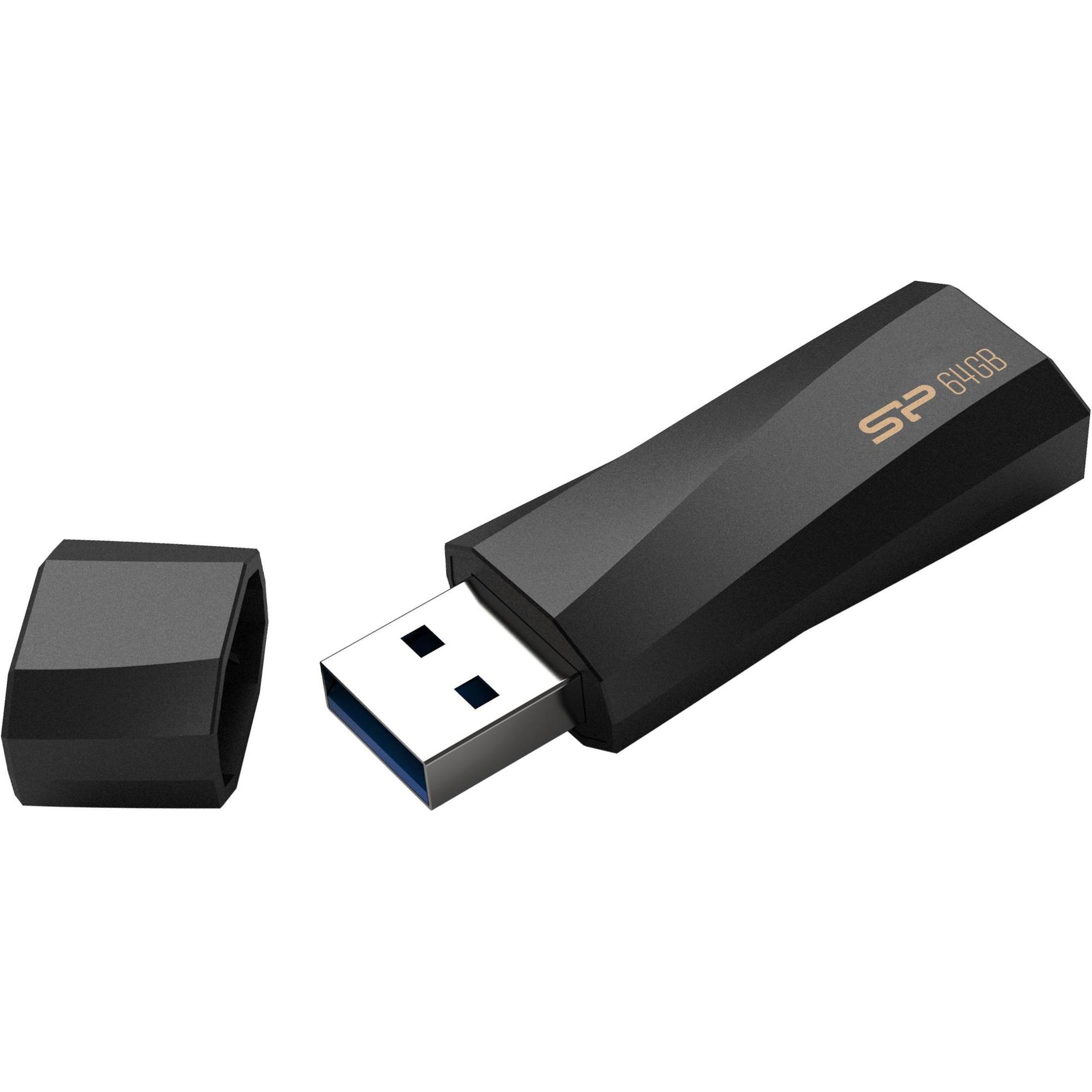 Thumbnail - Silicon Power memory USB Blaze B07 64GB USB 3.2 antibacterial (64 GB, USB 3.2), USB Stick, Schwarz