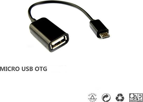 Produktbild JTI USB-auf-Micro-USB-Kabel - integrierter OTG-Adapter - Schwarz (USB-A, Micro USB)