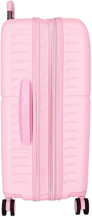Actual product image Pepe Jeans Light Pink Suitcase Set with Wheels and TSA Lock