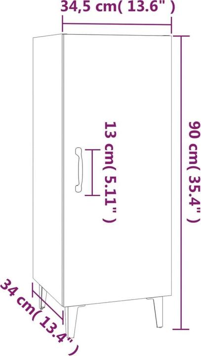 Image du produit vidaXL Sideboard (34.50 x 34.50 x 90 cm)