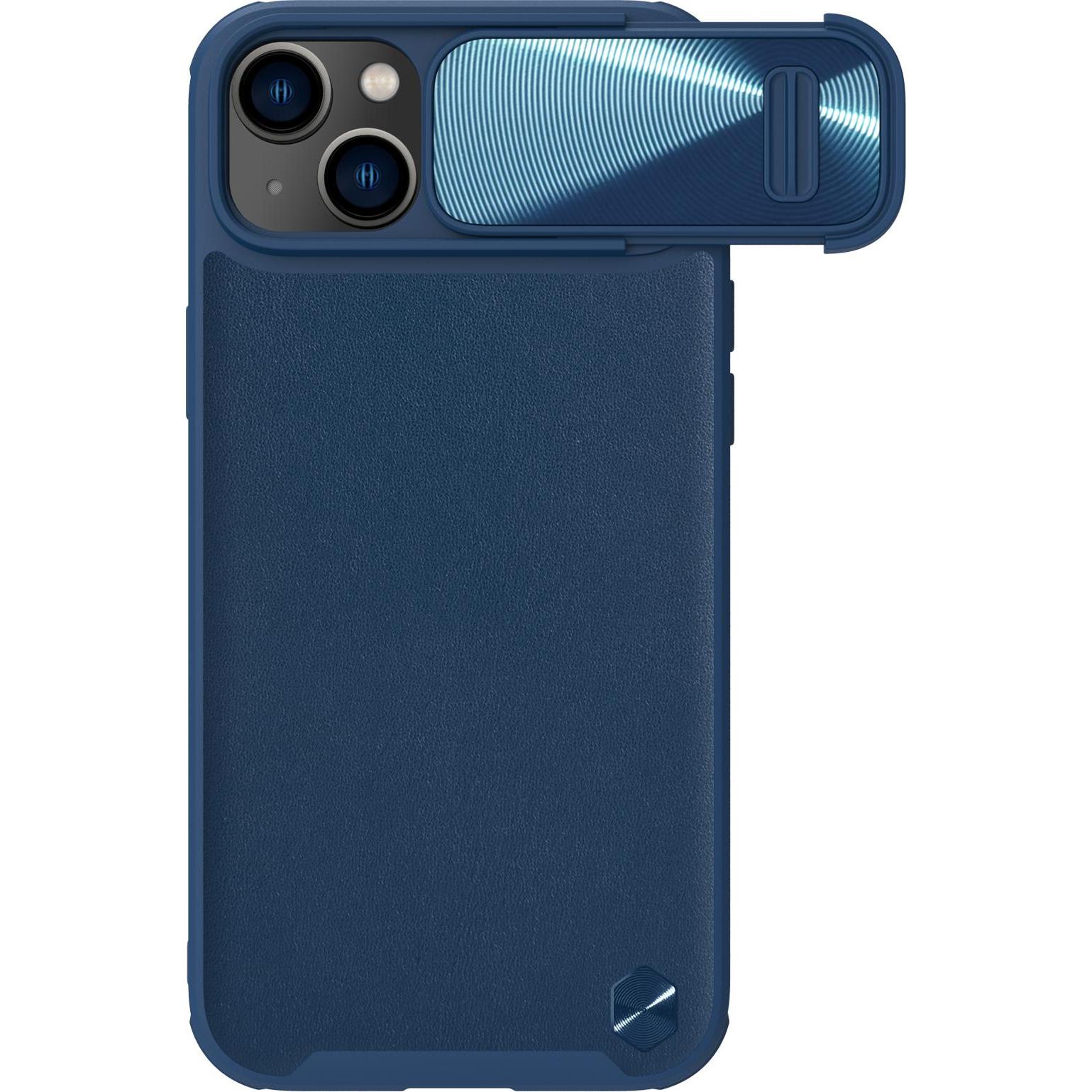 Nillkin CamShield Leather S Case iPhone 14 Plus cover con fotocamera blu (Apple iPhone 14 Plus), Cover smartphone, Blu