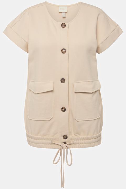 Produktbild Ulla Popken Sweatweste, Utility-Stil, Rundhals, ärmellos (46, 48)