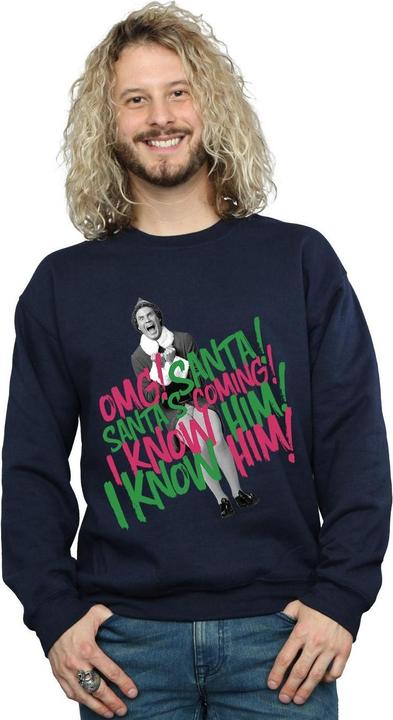 Actual product image Elf Mens Santa's Coming Sweatshirt (L)