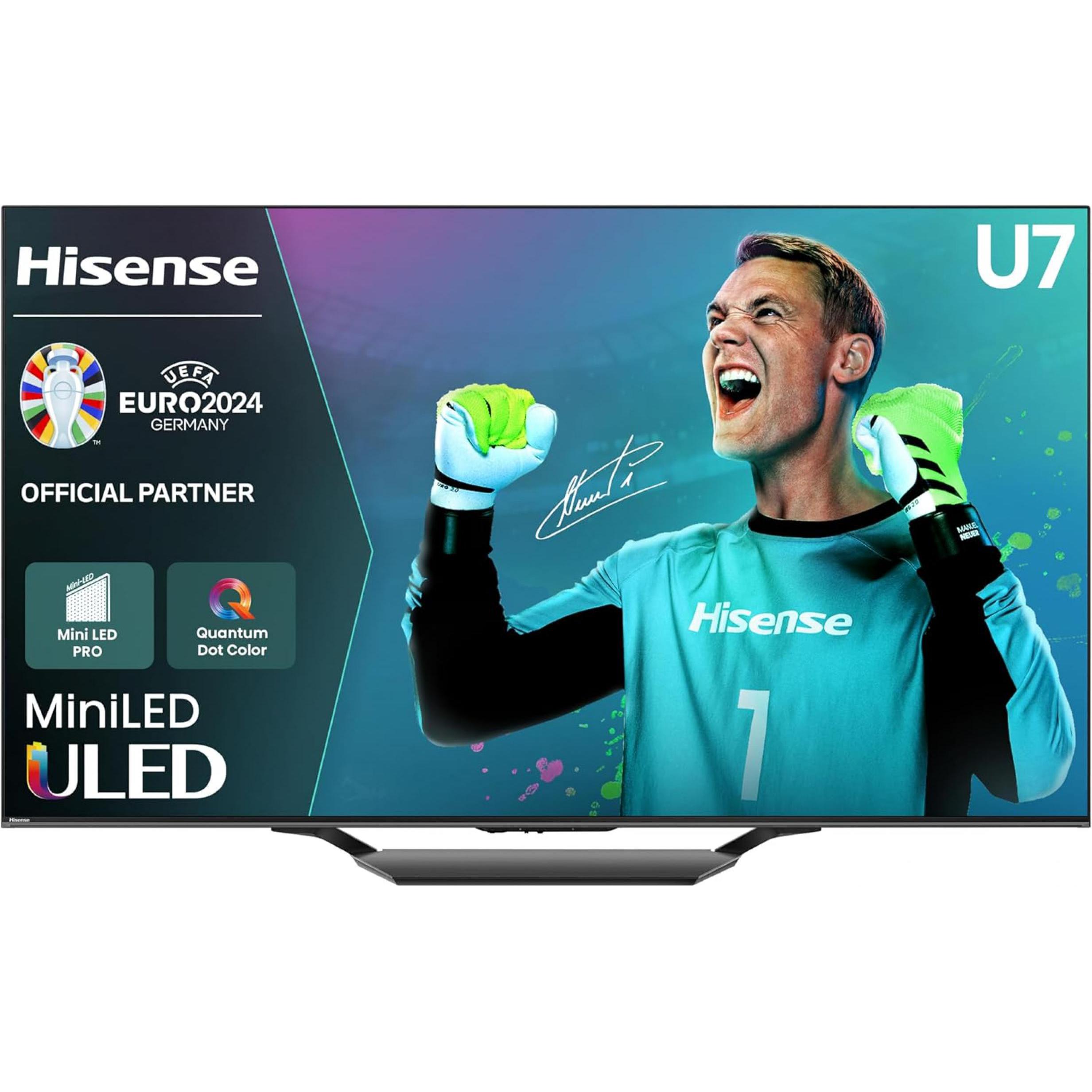 Hisense TV 85U7NQ (85", Mini-LED, LED, UHD, 2023), TV, Schwarz