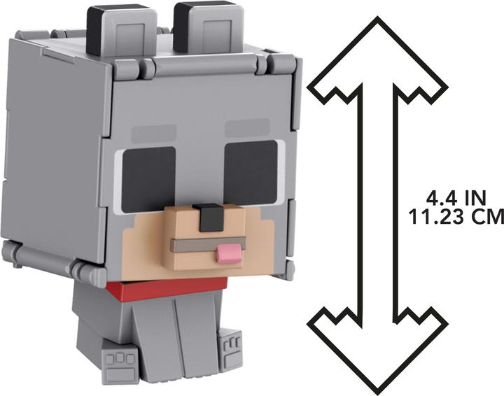 Actual product image Mattel MINECRAFT FLIPPIN' FIGS Hostile Wolf + Tamed Wolf