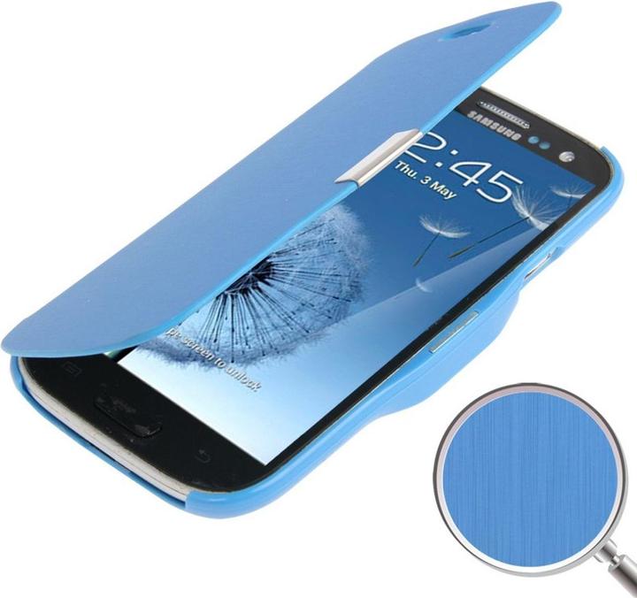 Produktbild König Design Handyhülle Tasche für Samsung Galaxy S3 i9300 / i9305 / S3 NEO i9301 hellblau gebürstet (Samsung Galaxy S3 i9300, Samsung Galaxy S3 LTE i9305)