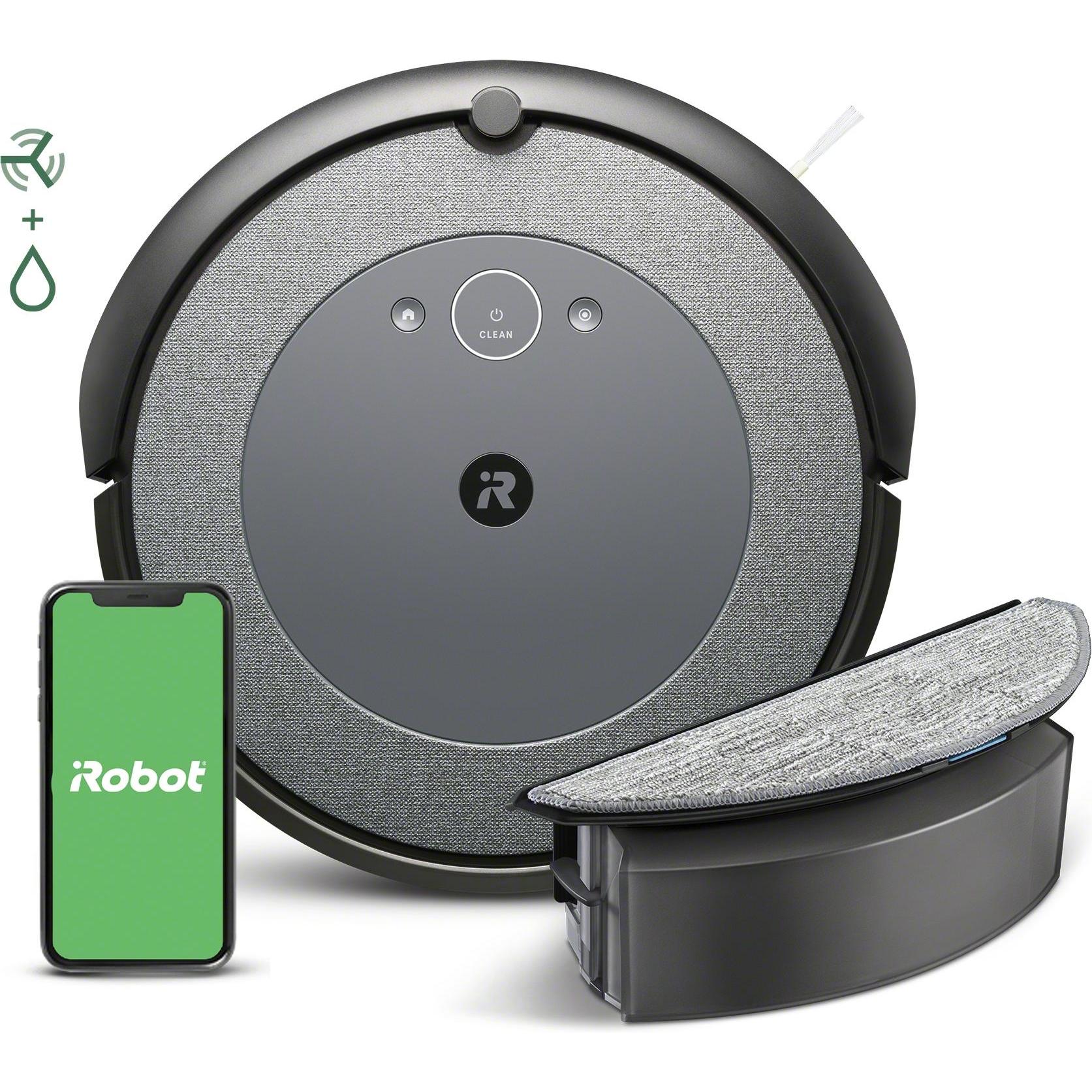 iRobot Roomba Combo i5, Staubsauger Roboter, Schwarz, Grau