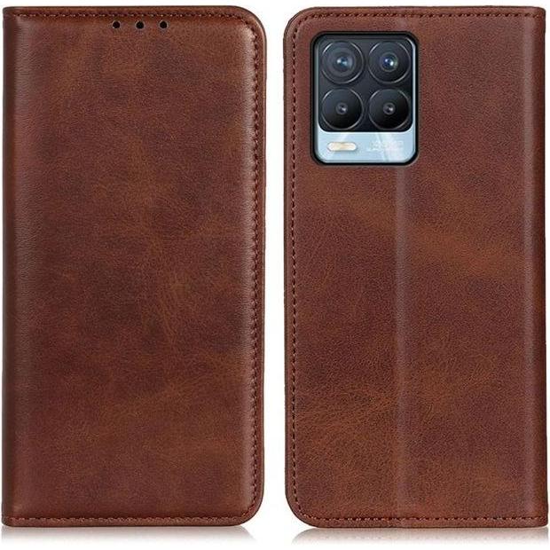 Thumbnail - MU Classic Classic V Leder Bookcover Series (Realme 8 Pro), Smartphone Hülle, Braun