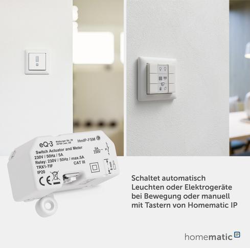 Actual product image Homematic IP Switch-measurement actuator - flush-mounted (Switch actuator)
