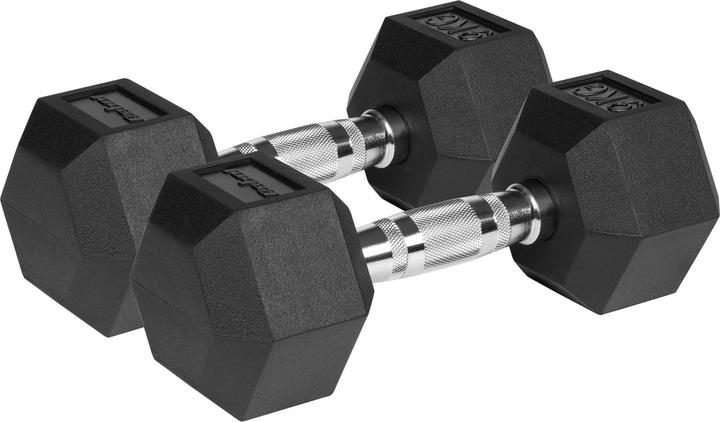 Produktbild Rebel Gummierte Hanteln aus Gusseisen HEX 2x9 kg ACTIVE (2 x 9 kg)