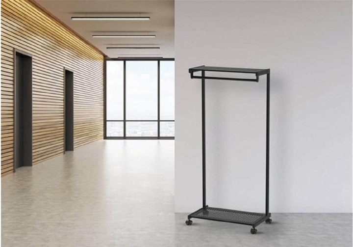 Actual product image Maul MAULbolero coat stand, HxWxD 1660 x 780 x 460 mm, mobile, matt black.