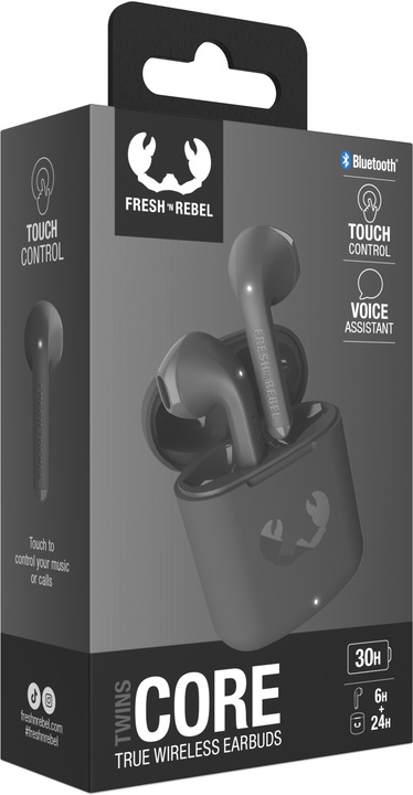 Productafbeelding Fresh'N Rebel n Rebel - Twins Core - Echte draadloze oordopjes - Storm Grey (Geen ruisonderdrukking, 6 h, Draadloze)