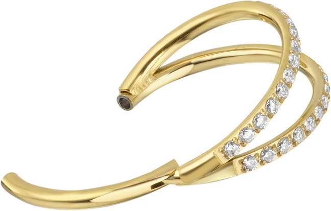 Immagine prodotto Bijouteria Piercing orecchio (Rivestimento PVD (color oro), Vetro (di orologio), Titanio)