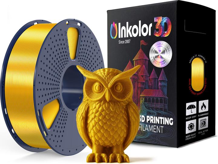 Inkolor 3D Filament Silk PLA+ Gold (PLA+ LECTURE, 1.75 mm, 1000 g)