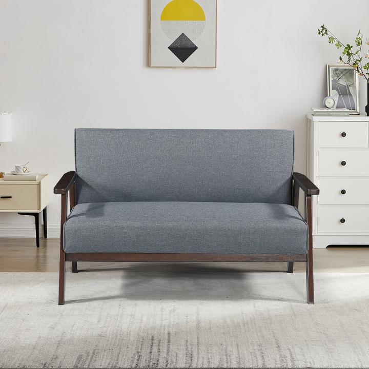 Produktbild En.Casa 2-Sitzer Polstersofa Kinda 121x69x75 cm Grau (2-Sitzer)