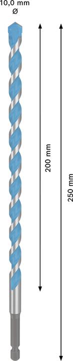 Actual product image Bosch Professional Zubehör Expert HEX-9 Multi Construction drill bit, 10 x 200 x 250 mm (10 millimetres)