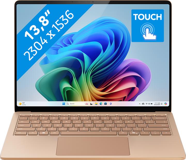 Actual product image Microsoft Surface Laptop Copilot+ PC 13.8 Snapdragon X Plus / 16GB / 512GB Dune (ZGM-00074) (13.80", 512 GB, 16 GB, DE)