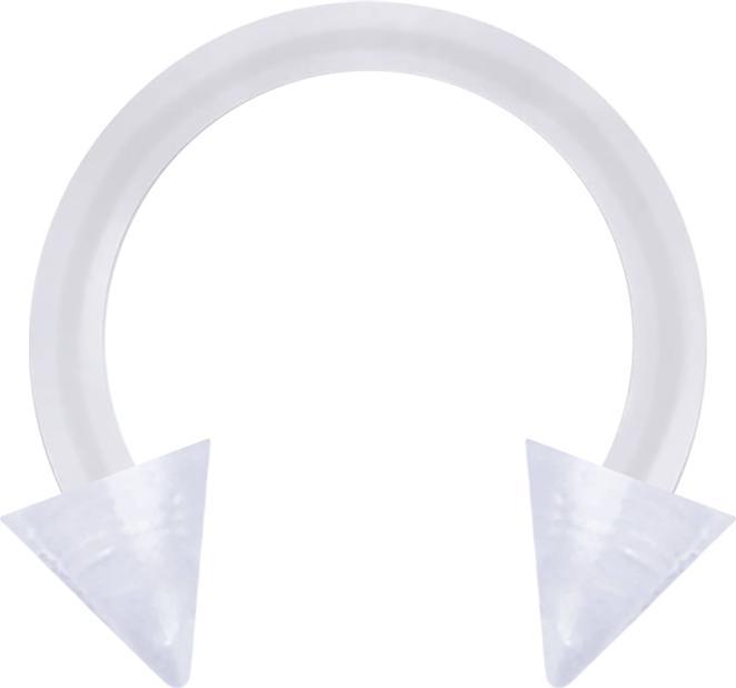 Actual product image Star Piercing Micro Circular Barbell transparent with two cones (without brass, Plastic)