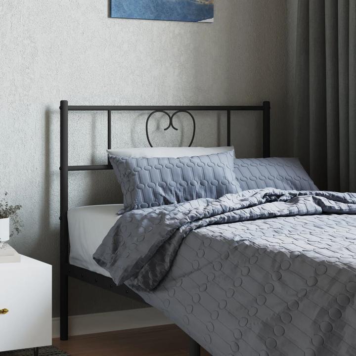 Produktbild vidaXL Kopfteil für Bett Bettkopfteil Betthaupt Bettzubehör Metall Schwarz 90cm (95 x 3 x 90 cm)