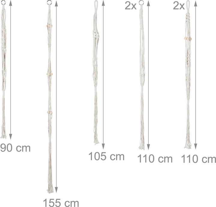 Actual product image Relaxdays Makramee Blumenampel 7er Set (5 cm)