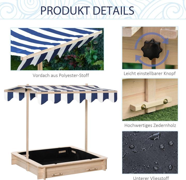 Actual product image Outsunny Sandpit with adjustable roof